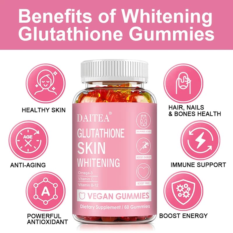Glutathione Collagen Gummies-for Skin Care,Calcium Absorption,Anti-aging,Liver Support,Antioxidants,Immune System 60 Gummies
